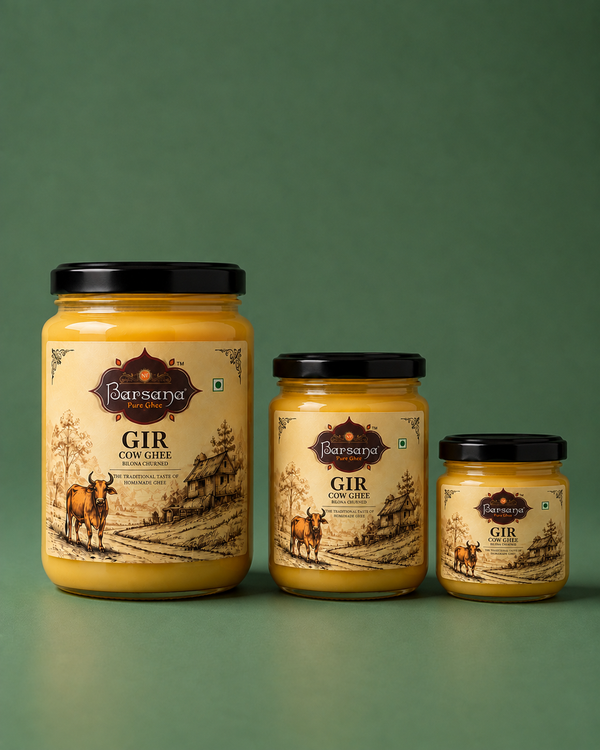A2 Gir Cow Bilona Ghee | Traditional Handcrafted Desi Ghee 1L+500ml+250ml