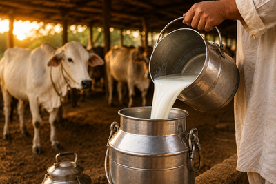 Carefully Collected Fresh Milk
